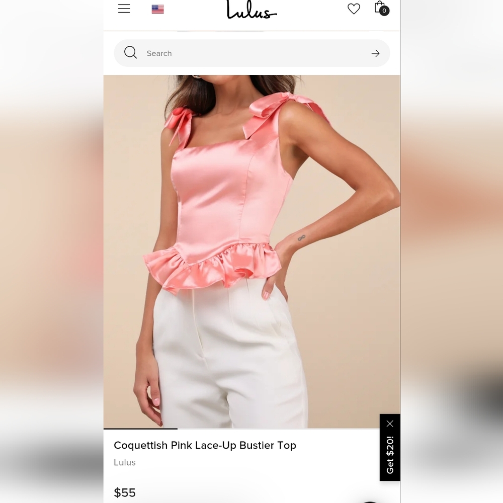 LULUS Peplum Satin Corset Back Top